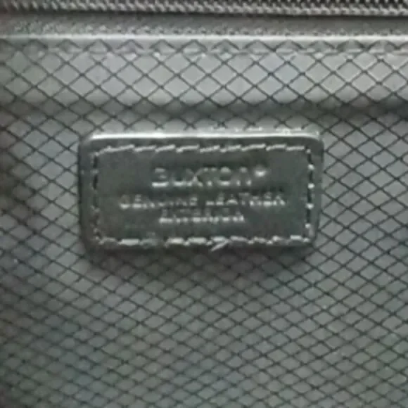 EUC BUXTON Black Leather Briefcase/Computer Bag w/Silver Hardware 13x16 in. - Picture 8 of 11